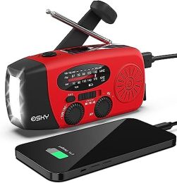 Esky ES-CR01-Emergency Hand Crank Radio with 3 LED Flashlight