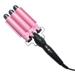 Triple Pipe Hair Curler, Hair Waver, Curling Iron Curling Iron Wand,  Pink