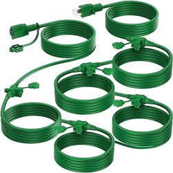 KASONIC K-617 Outdoor Extension Cord 50 FT- Evenly Spaced 6 Outlets Plugs-Green