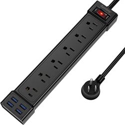 Superdanny SI660-U-Power Strip with 4 USB Ports-6 Outlets Surge Protector