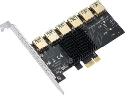 MZHOU PCI-E 1 to 6 USB Slots Riser Card