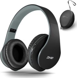 Zihnio WH- 816 Bluetooth Wireless Headphones - Black/Silver