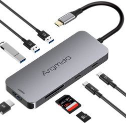 ARGMAO USB C Hub- 8-in-1 Dongle