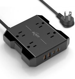 AiJoy Power Strip with USB C 4 Outlets and 4 USB Ports