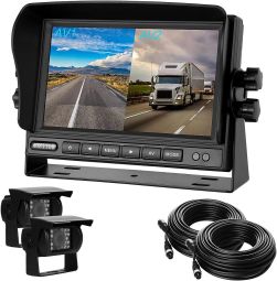 YEDDY Wired Backup Camera for Trucks RV Tralier Van Bus + Dual Backup Camera for Trucks