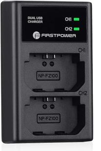 Firstpower DS-FZ100 Digital battery charger-Dual USB Charger for NP-FZ100 Batteries 