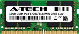 A-Tech 16GB DDR4 2133 MHz SODIMM PC4-17000 (PC4-2133P) CL15 2Rx8 Non-ECC Laptop RAM Memory Module
