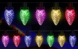 Smart Strawberry Christmas Lights C9 RGB Smart APP Control Color Changing Indoor Outdoors Lights 50 LED Bulbs - 65.5 FT