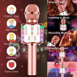 Milerong 858L Karaoke Microphone for Kids Singing-Pink