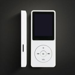 MP3 Player Portable MP3 Music Player Hi-Fi Rechargeable Sport Audio Video Adapter-White