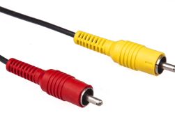 Video RCA Yellow Red Dual Cables to 2.5mm Aux Input Cord for Camcorder
