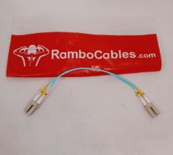 RamboCables multimode Fiber LC to LC- OM3 Fiber LC to LC- Options 12inch-LC Fiber Patch Cable OM3 Duplex 10G LSZH