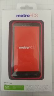 Metro PCS Hybrid Shield Case for Alcatel One Touch Evolve - Frost /Red