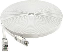 Cat 6 Ethernet Cable 10Gbps High Speed Ethernet Cable - White - 100FT
