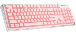 MageGee Gaming Keyboard K1 LED Backlit Keyboard with 104 Keys - Pink