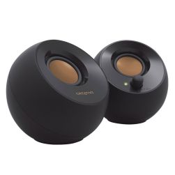 Creative Pebble 2.0 USB-Powered Desktop Speakers with Far-Field Drivers and Passive Radiators for PCs and Laptops - Black 