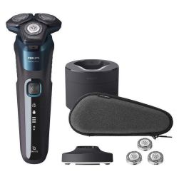 Philips Wet & Dry Shaver 5000 with SkinIQ Tech + Shave Heads, Charging & Cleaning Base 