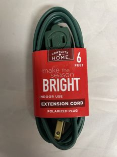 Complete Home W10950-0621-L Make the Season Bright Polarized Extension Cord 6 Feet With 3 Outlets Indoor