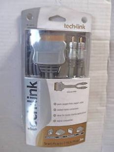 Tech linkScart Plug to 2 RCA Plugs 3m