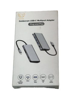 Goldenram USB-C Multiport 8x Adapter: USB3.0 ×3, HDMI, SD + Micro, LAN, &PD 3.0
